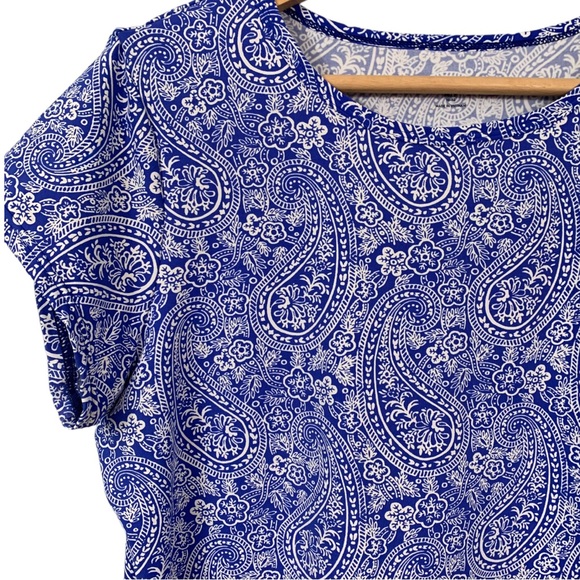 Lands End Swim Dress Paisley Beach Blue UV Protection Women’s Size Medium Petite - Picture 3 of 13